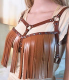 Leather Tassel Harness Top (4 Colors)